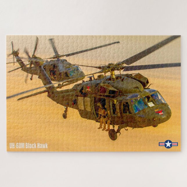 Quebra-cabeça HAWK PRETO UH-60M (20x30 POLEGADAS) (Horizontal)