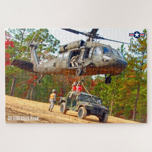 Quebra-cabeça HAWK PRETO UH-60M (20x30 POLEGADAS) (Horizontal)