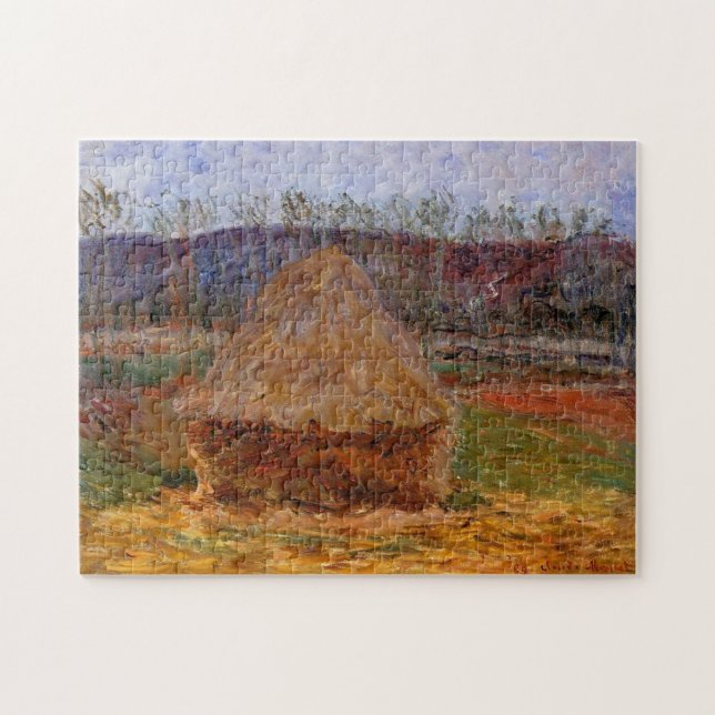 Quebra-cabeça Haystack em Giverny Monet Fine Art (Horizontal)