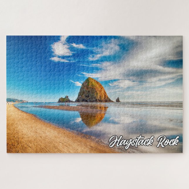 Quebra-cabeça Haystack Rock, Cannon Beach, Oregon, EUA (Horizontal)