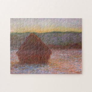 Quebra-cabeça Haystack Thaw Sunset Monet Fine Art