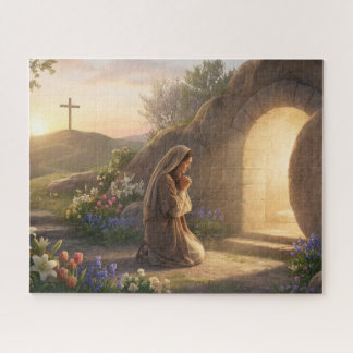 Quebra-cabeça He Is Risen: Empty Tomb Easter Jesus Jigsaw Puzzle