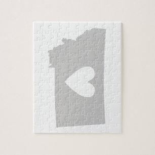 Quebra-cabeça Heart Montana Gray Silhouette with Heart Montanan