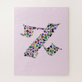 Quebra-cabeça Hebraico - Letra ALEF feita com Gemstones