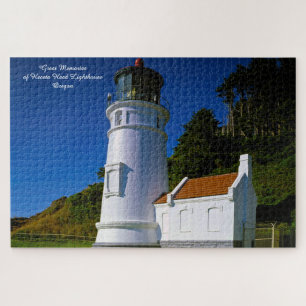 Quebra-cabeça Heceta Head Lighthouse Oregon. Cartões de natal