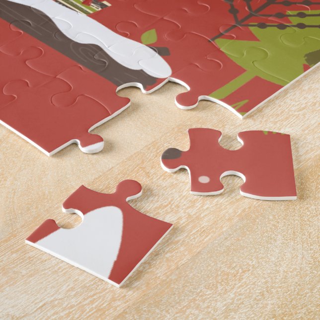 Quebra-cabeça Hedgehog e Winter Bear Christmas (Lateral)