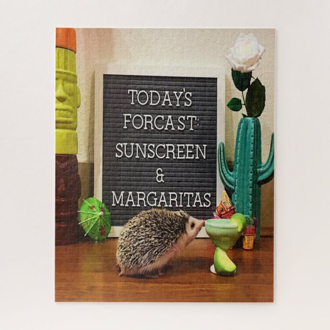 Quebra-cabeça Hedgehog Sunscreen e Margaritas (Vertical)