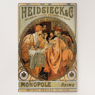 Quebra-cabeça Heidsieck & Co., por Alphonse Mucha