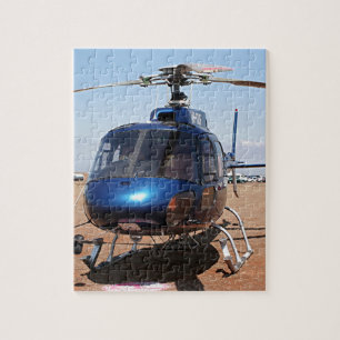 Quebra-cabeça Helicóptero azul