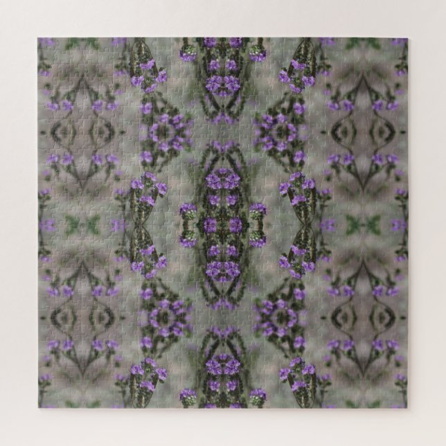 Quebra-cabeça Heliotrope de Sal Roxo Padrão de Flor Selvagem (Vertical)