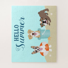 Quebra-cabeça Hello Summer Beach Dogs Blue