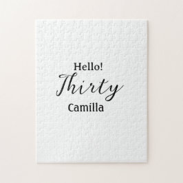 Quebra-cabeça Hello thirty birthday name simple minimal elegant 