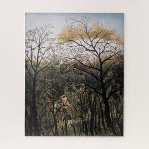 Quebra-cabeça Henri Rousseau - Encontro na Floresta