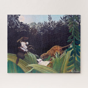 Quebra-cabeça Henri Rousseau - Escoteiros Atacados por um Tigre