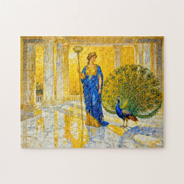 Quebra-cabeça Hera com Pavão e Ceptro no Grande Salão do Templo (Horizontal)