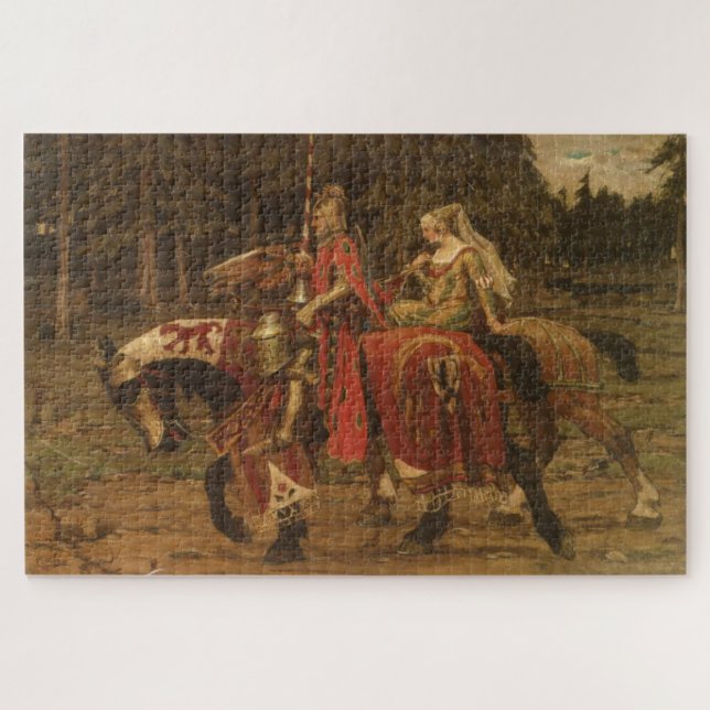 Quebra-cabeça Heraldic Chivalry por Alphonse Mucha (Horizontal)