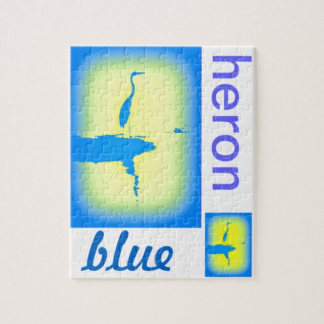Quebra-cabeça herão azul (Vertical)