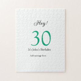 Quebra-cabeça Hey it's 30th birthday green black bold letter nam