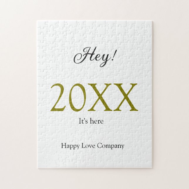 Quebra-cabeça Hey it's new year add year gold black simple. Mini (Vertical)