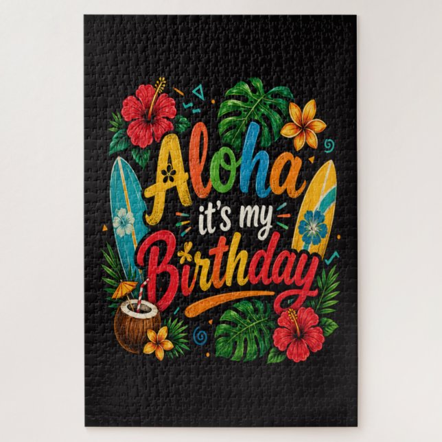 Quebra-cabeça Hibisco Aloha Aniversário Havaí (Vertical)