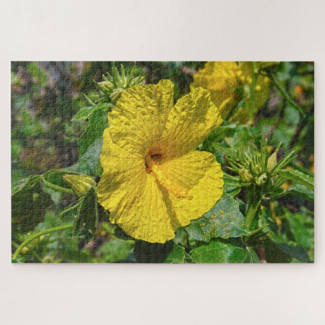 Quebra-cabeça Hibisco Amarelo Flor do Estado do Havaí (Horizontal)