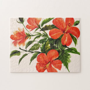 Quebra-cabeça Hibiscus vermelho quente