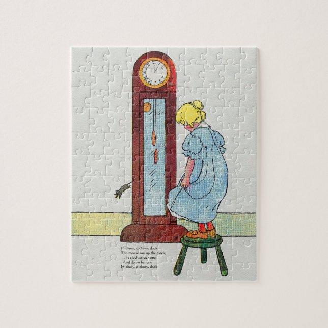 Quebra-cabeça Hickory, Dickory, Mãe Dock Goose Nursery Rhyme (Vertical)