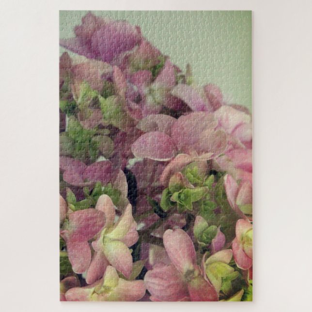 Quebra-cabeça Hidrangea rosa (Vertical)