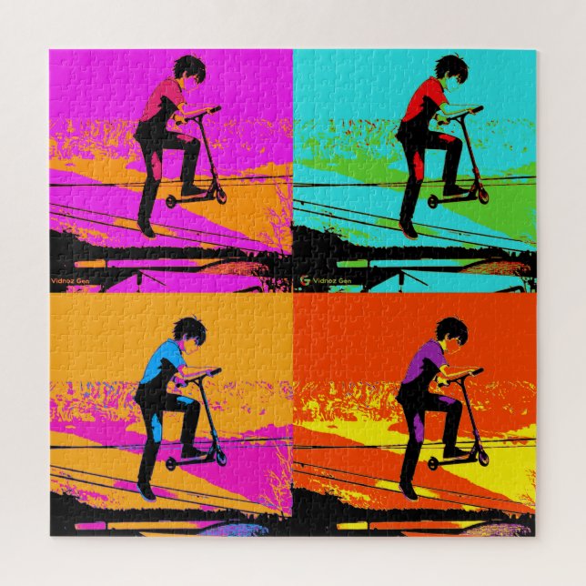 Quebra-cabeça High Flying Scooter Tricks - Stunt Scooter Rider (Vertical)