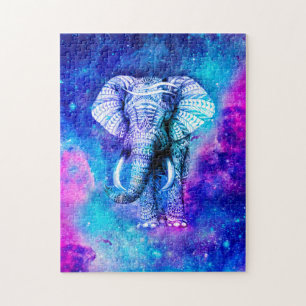 Quebra-cabeça Hipster Elephant Nebula Space
