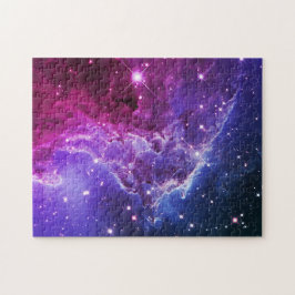 Quebra-cabeça Hipster Roxo Ombre Cabeça de Macaco Nebulosa