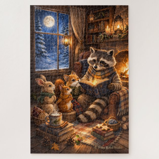 Quebra-cabeça História de Inverno em Pinecone Hollow Jigsaw Puzz (Vertical)