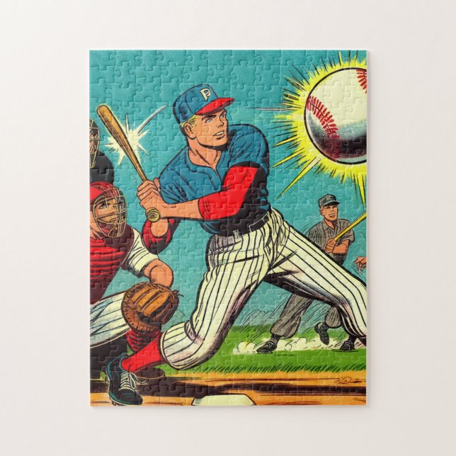 Quebra-cabeça Histórias em quadrinhos de baseball retrorreflecto (Vertical)