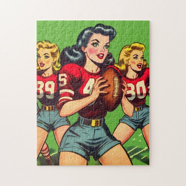 Quebra-cabeça Histórias em quadrinhos De Futebol Retro (Vertical)
