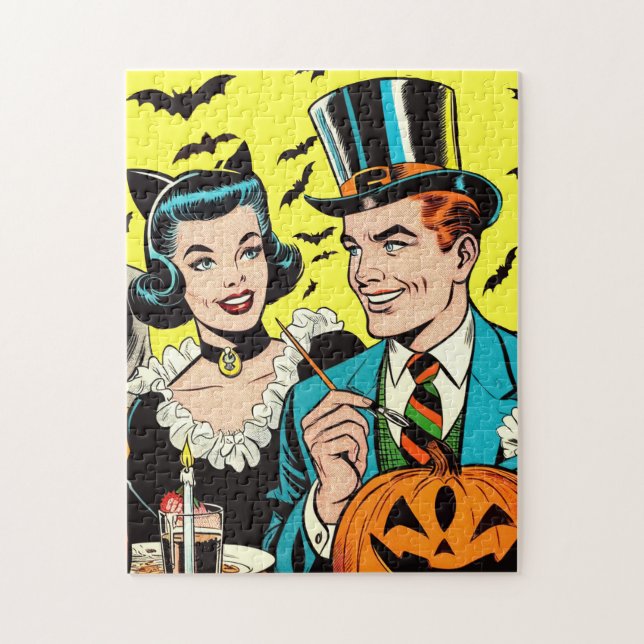 Quebra-cabeça Histórias em quadrinhos de Halloween Retro (Vertical)
