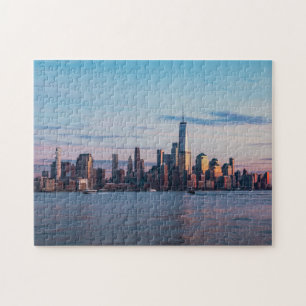 Quebra-cabeça Hoboken, Nova Jersey Skyline Durante O Sunset