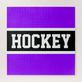 Quebra-cabeça HOCKEY Athletic Bright Roxo Preto Stripes Brancas