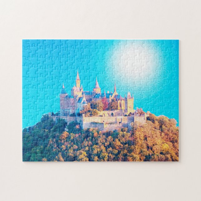 Quebra-cabeça Hohenzollern Castle Germany Painting (Horizontal)