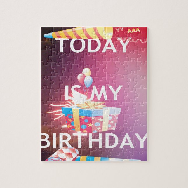 Quebra-cabeça Hoje é o Meu Aniversário Arte Impressa (Vertical)