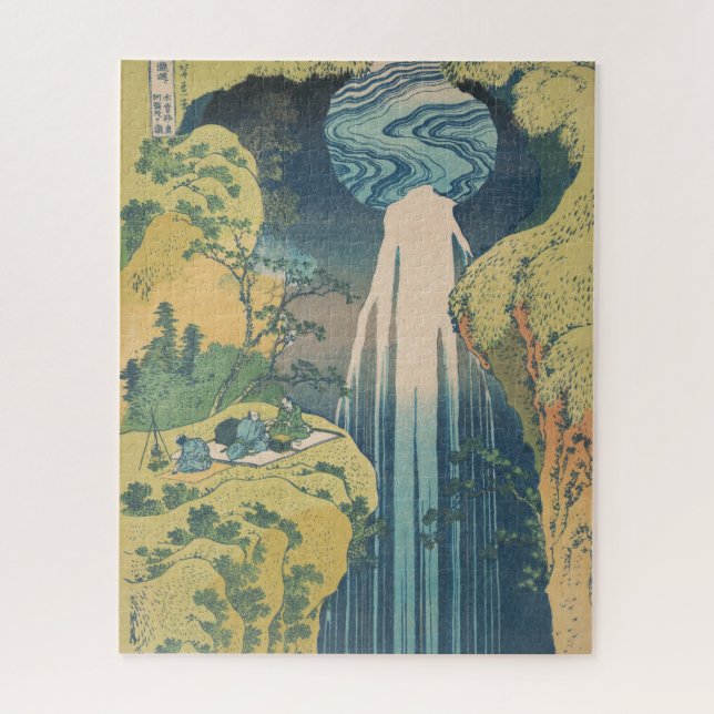 Quebra-cabeça Hokusai Amida cai na cachoeira do Japão (Vertical)