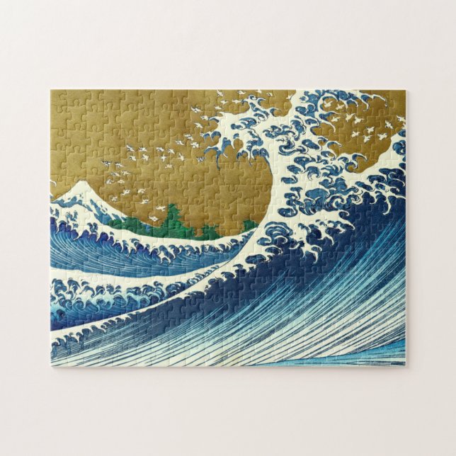 Quebra-cabeça Hokusai Big Wave Japão Art (Horizontal)