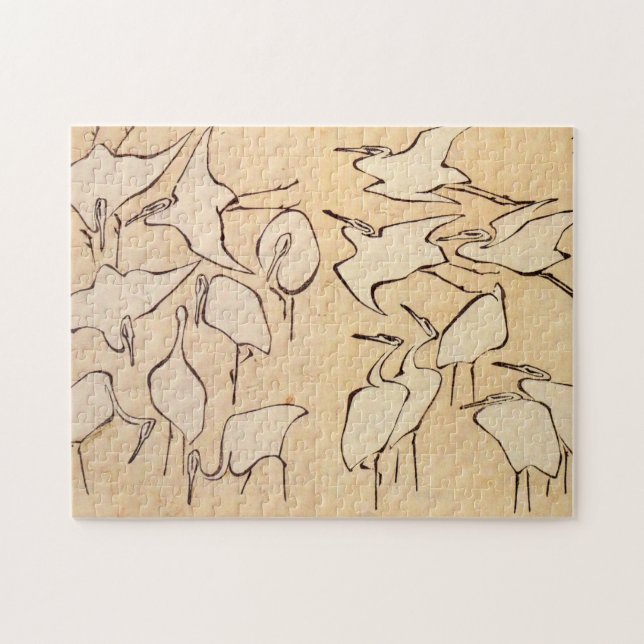 Quebra-cabeça Hokusai Cranes (Horizontal)