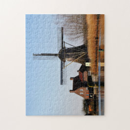 Quebra-cabeça Hollandse Molen aan de waterkant.