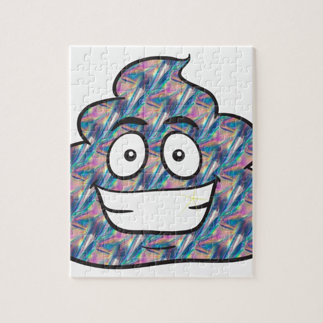 Quebra-cabeça holograma poop emoji (Vertical)