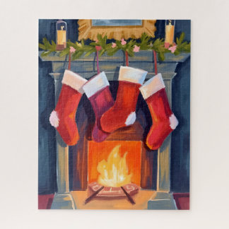 Quebra-cabeça Holy Night | Christmas Stockings Watercolor