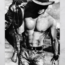 Homem de Cowboy Sexy, desenhado à mão, para homens