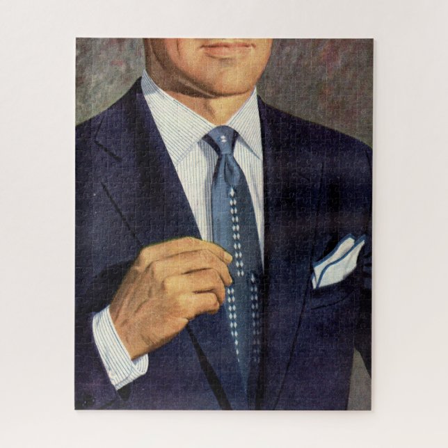 Quebra-cabeça homem misterioso bem vestido (Vertical)