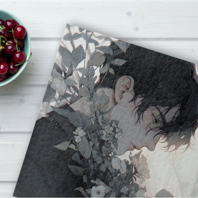 Quebra-cabeça Homem Misterioso e Flores (A perfect gift for anime lovers.)