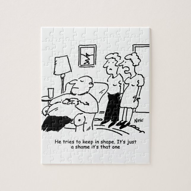 Quebra-cabeça Homem Obeso com excesso de peso tenta manter a for (Vertical)