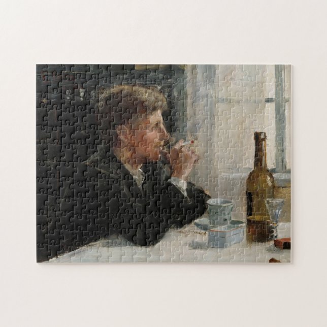 Quebra-cabeça Homem sentado perdido na Mesa (Horizontal)